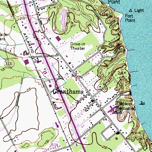 Topographic Map of Number 7 Township Volunteer Fire Department, NC
