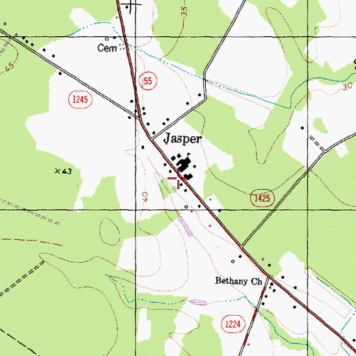Topographic Map of Number 9 Township Volunteer Fire Department, NC