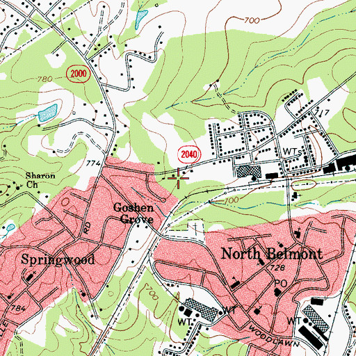 Topographic Map of Community Volunteer Fire Department, NC