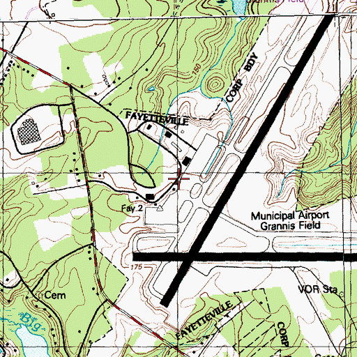 Topographic Map of Fayetteville Fire Department Station 10, NC