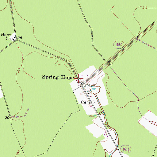 Topographic Map of Tri - Community Volunteer Fire District, NC