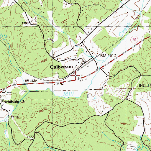 Topographic Map of Culberson Volunteer Fire Department, NC