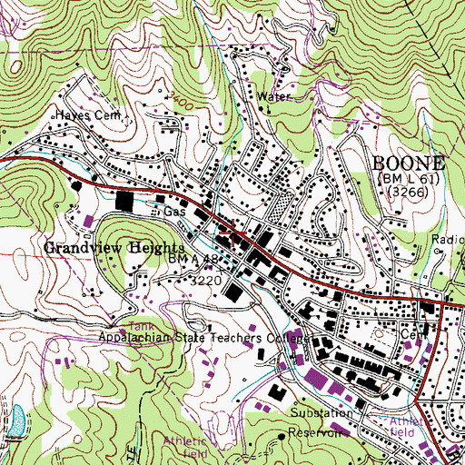 Topographic Map of Boone Fire Department Headquarters, NC