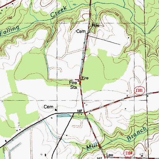 Topographic Map of Jordans Chapel Fire Department, NC