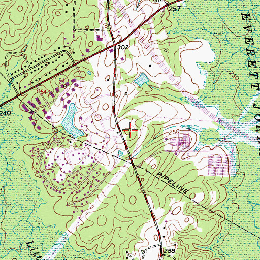 Topographic Map of Durham Fire Department Station 16, NC