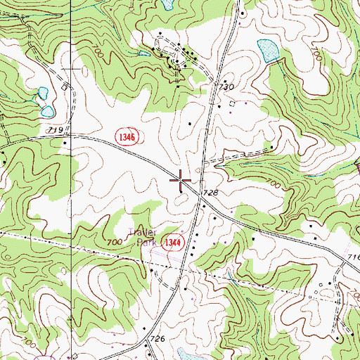 Topographic Map of Wesley Chapel Volunteer Fire Department Station 43, NC