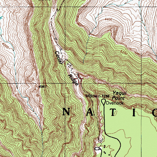 Topographic Map of Cedar Ridge, AZ