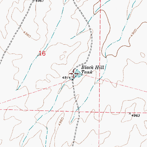 Topographic Map of Black Hill Tank, AZ