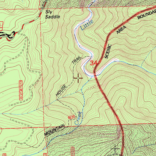 Topographic Map of Mountain House Creek, CA