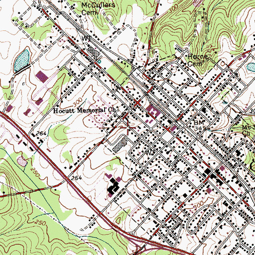 Topographic Map of Clayton Fire Department Station 1, NC