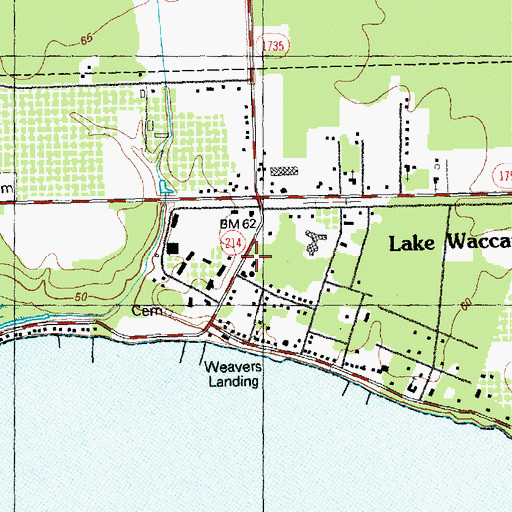 Topographic Map of Lake Waccamaw Fire Department and Rescue Squad, NC
