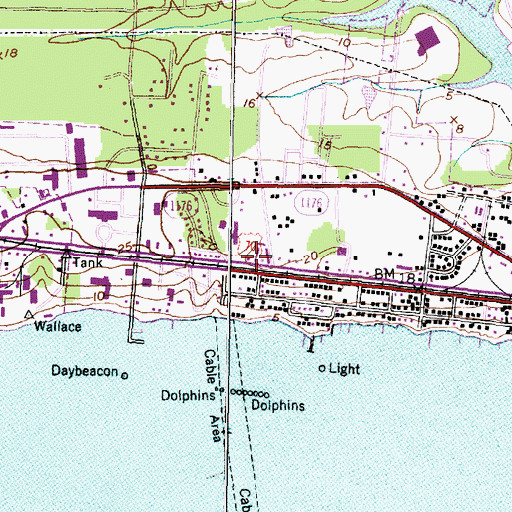 Topographic Map of Morehead City Fire and Emergency Medical Services Department Station 2, NC