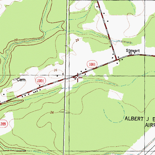Topographic Map of Back Swamp Volunteer Fire Department, NC