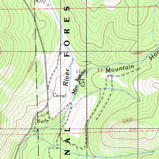 Topographic Map of Mountain House Creek, CA