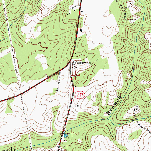 Topographic Map of Thoroughfare Volunteer Fire Department, NC