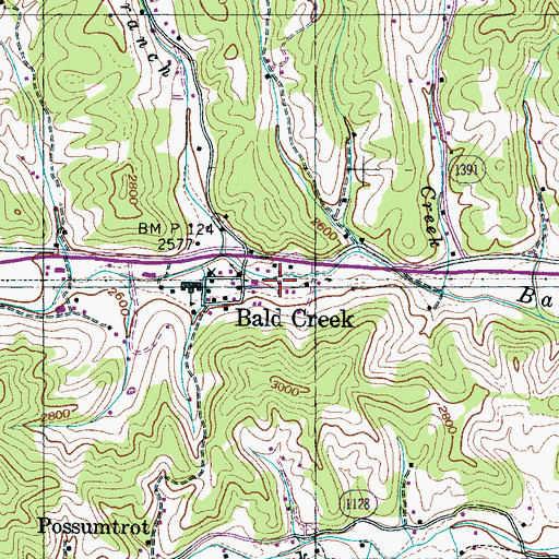 Topographic Map of West Yancey Volunteer Fire Department Station 1, NC
