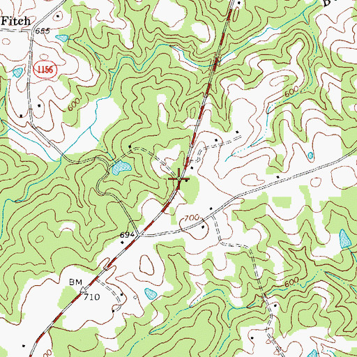 Topographic Map of Anderson Township Volunteer Fire Department Station 2, NC