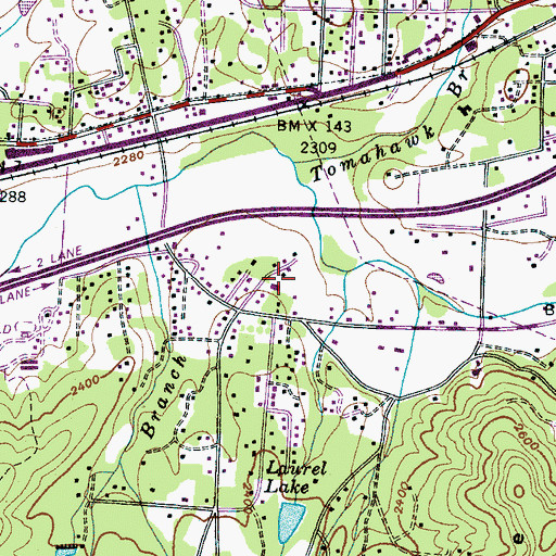 Topographic Map of Black Mountain Fire Department Station 2, NC