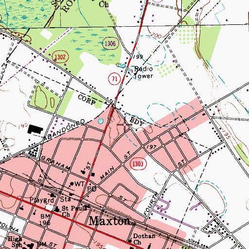 Topographic Map of Queheel Fire Department, NC