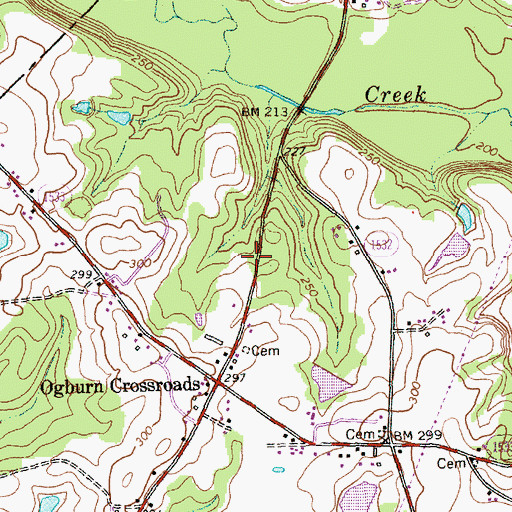 Topographic Map of 50 - 210 Community Fire Department, NC