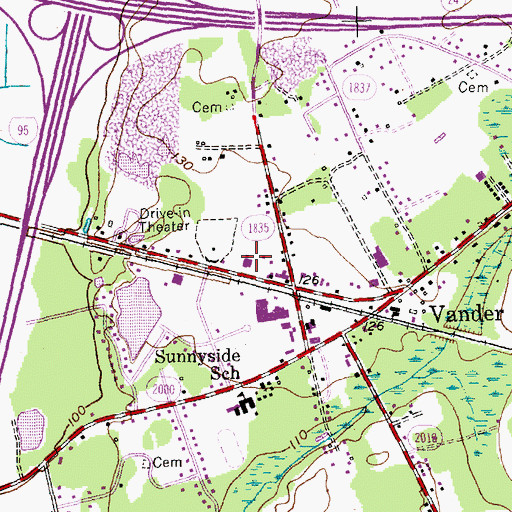 Topographic Map of Vander Fire District, NC