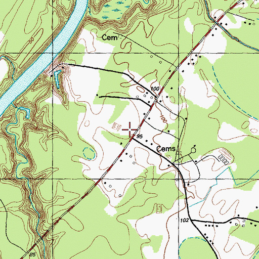 Topographic Map of Cedar Creek Fire Department, NC