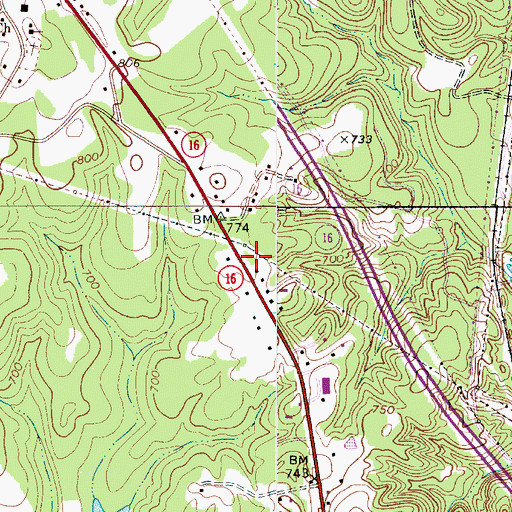 Topographic Map of Lucia - Riverbend Volunteer Fire Department, NC