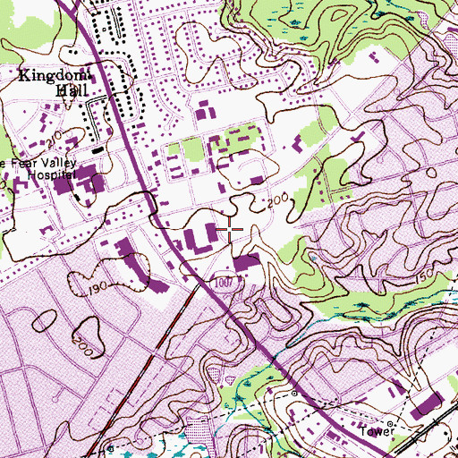 Topographic Map of Fayetteville Fire Department Station 5, NC