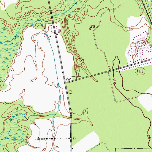 Topographic Map of New Bern Fire Rescue Department Station 2, NC