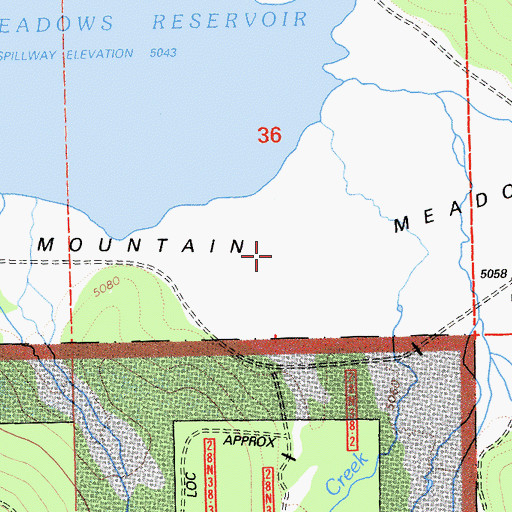 Topographic Map of Mountain Meadows, CA