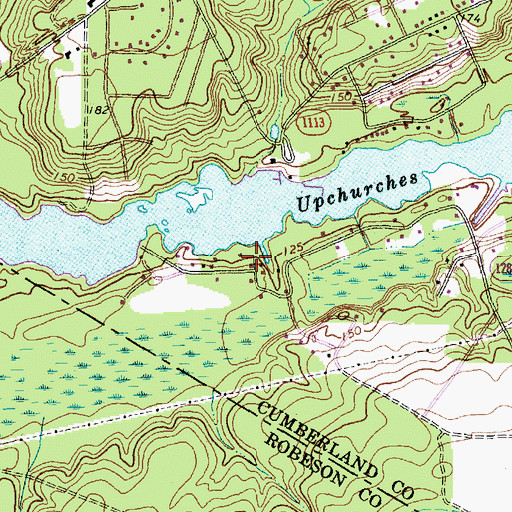 Topographic Map of Stoney Point Fire Department - Lake Upchurch Station, NC