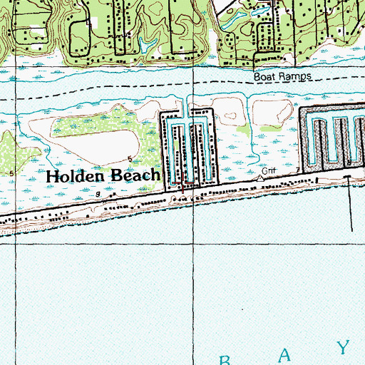 Topographic Map of Tri - Beach Volunteer Fire Department Station 2, NC