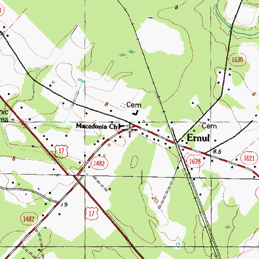 Topographic Map of Little Swift Creek Volunteer Fire Department, NC