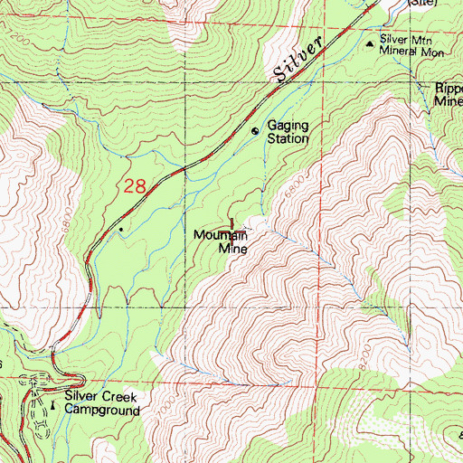Topographic Map of Mountain Mine, CA