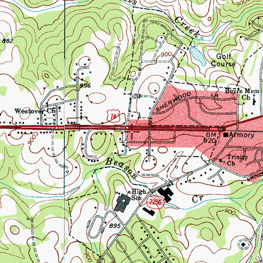 Topographic Map of Kings Mountain Fire Department Station 2, NC