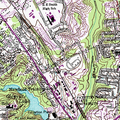 Topographic Map of Fayetteville Fire Department Station 14, NC
