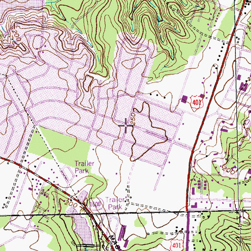 Topographic Map of Fayetteville Fire Department Station 7, NC