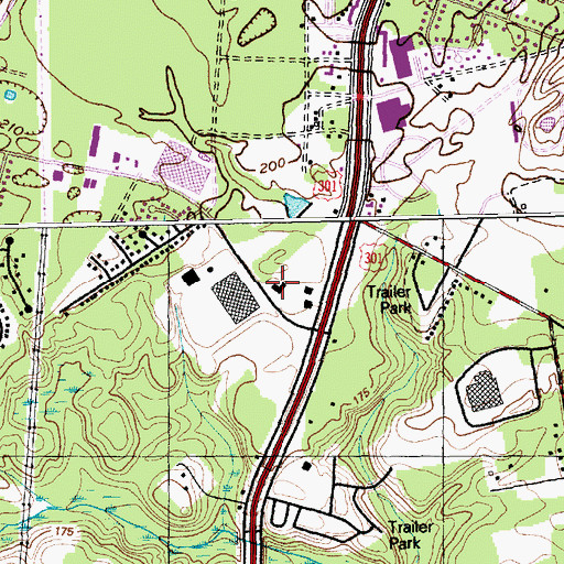 Topographic Map of Pearces Mill Fire Department, NC