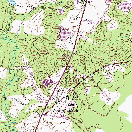 Topographic Map of Carvers Creek Fire Department, NC
