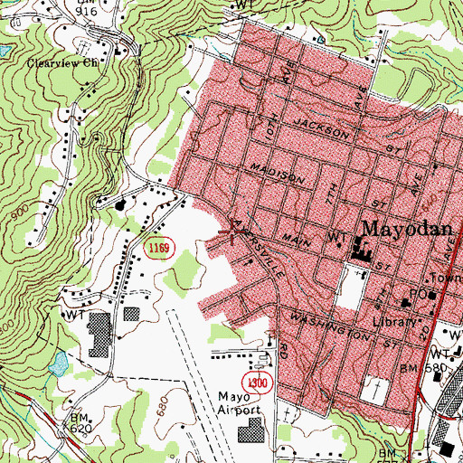 Topographic Map of Mayodan Fire Department, NC