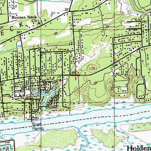Topographic Map of Tri - Beach Volunteer Fire Department Station 3, NC