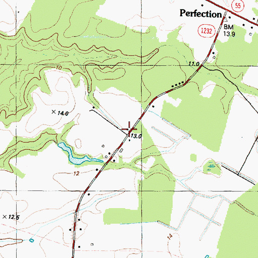 Topographic Map of Number 9 Township Volunteer Fire Department, NC
