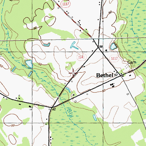 Topographic Map of South Williams Fire Department, NC