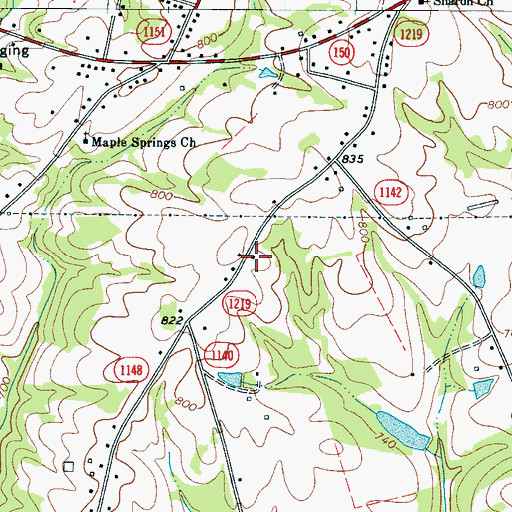 Topographic Map of Shanghai Volunteer Fire Department, NC