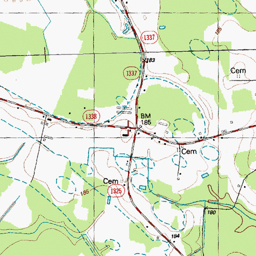 Topographic Map of Herring Volunteer Fire and Rescue, NC