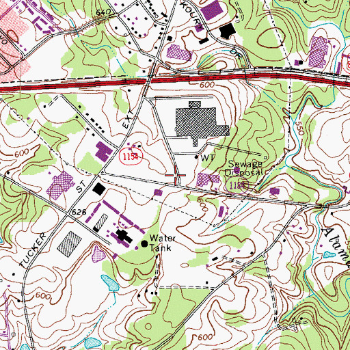 Topographic Map of Burlington Fire Department Station 5, NC