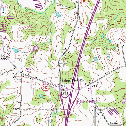 Topographic Map of Central Surry Volunteer Fire Department Station 77A, NC