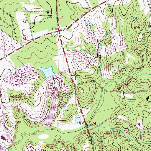 Topographic Map of Charlotte Fire Department Station 39, NC