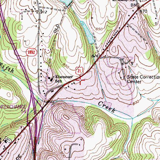 Topographic Map of Ebenezer Volunteer Fire Department, NC