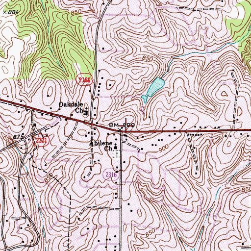 Topographic Map of Cool Springs Volunteer Fire Department Station 1, NC